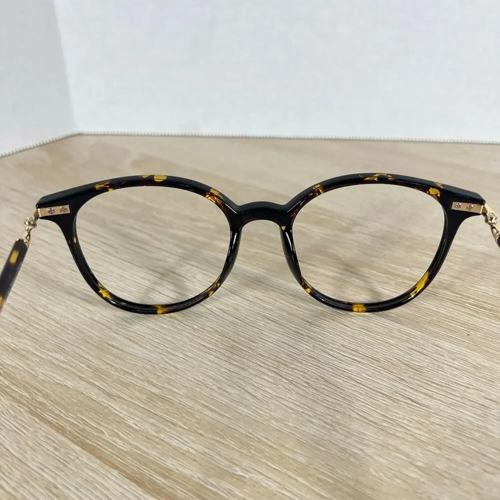 Firmoo S939 C162 Eyeglasses Frames Only Dark Brown Yellow Tortoise 52-18-148
